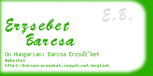 erzsebet barcsa business card